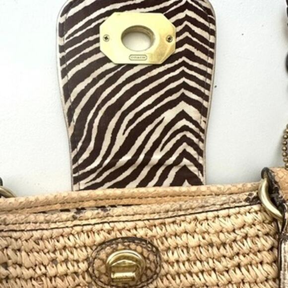 Coach Python Straw Natalie Tote - Picture 8 of 8